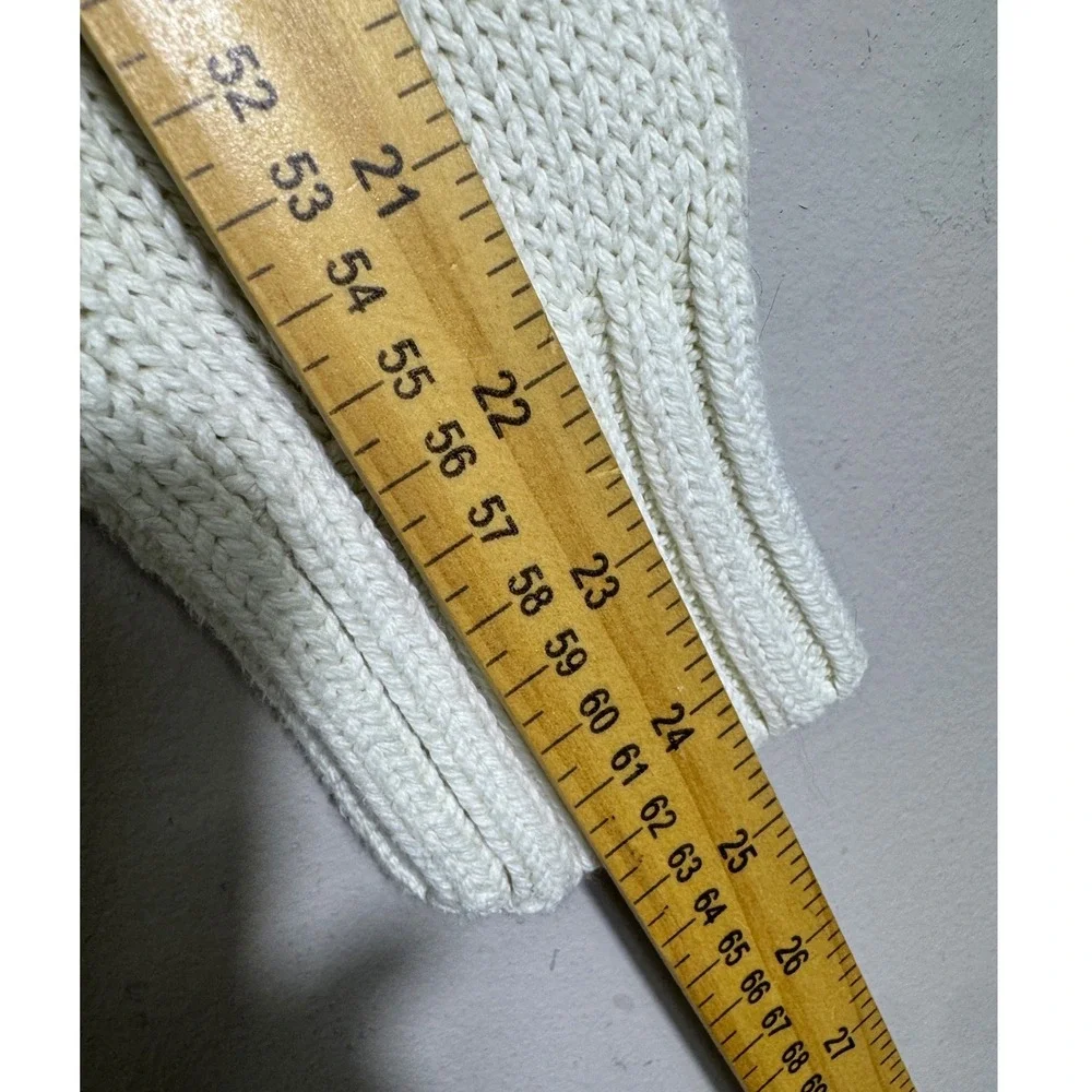 J.Crew Women's 1988 Rollneck Cotton Sweater Size S Cream Fisherman Quiet Luxury